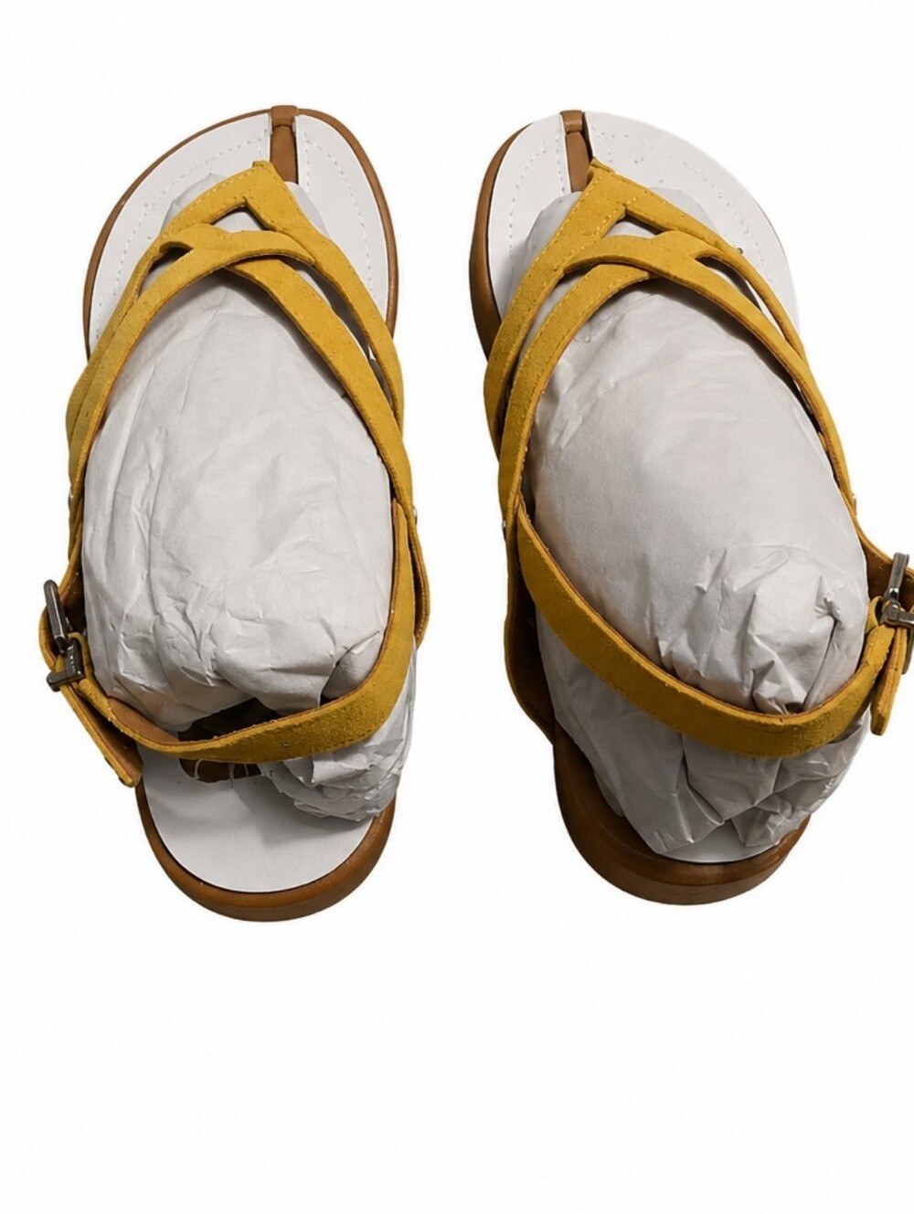 Franco Sarto Mustard Yellow Strappy Sandals NWOT